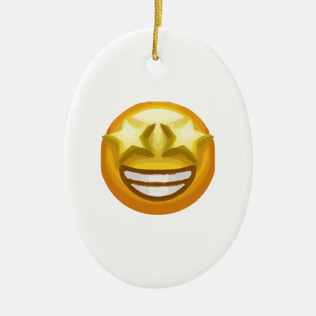 star öga emoji julgransprydnad keramik (Framsidan)