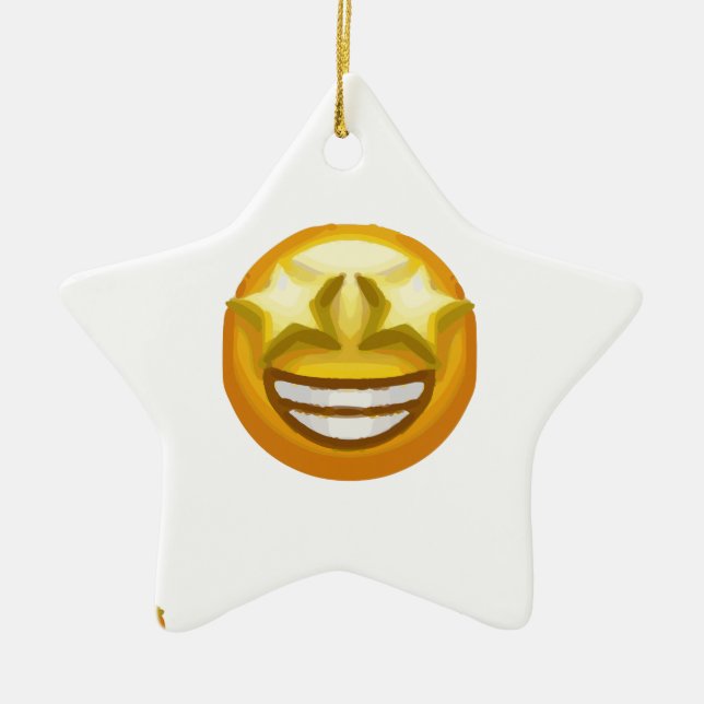 star öga emoji julgransprydnad keramik (Framsidan)