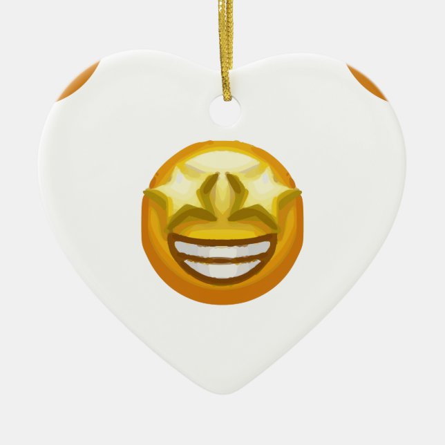 star öga emoji julgransprydnad keramik (Framsidan)