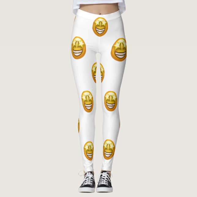 star öga emoji leggings (Framsida)