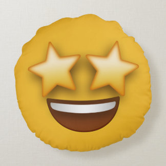 Star Öga Emoji Rund Kudde
