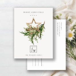 Star Ornament Gräs Fauna Logotyp God jul Helg Vykort