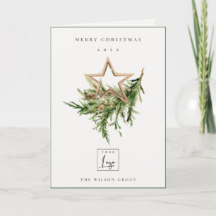 Star Ornament Gräs Fauna Logotyp God jul Helgkort