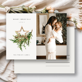 Star Ornament Gräs Fauna Photo God jul Helg Vykort