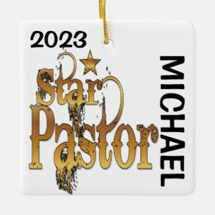 Star Pastor ANPASSNINGSBAR Julgransprydnad Keramik