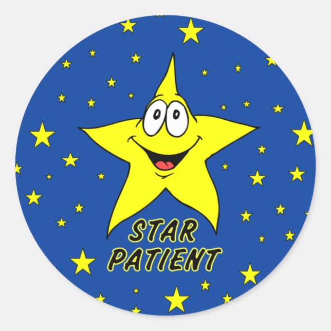 Star Patient Stickers Runt Klistermärke (Framsida)