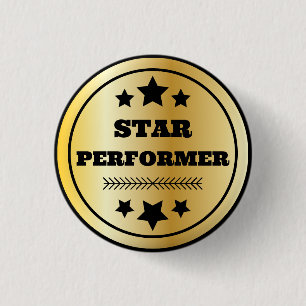 Star Performer Employee Recognition Guld Knapp