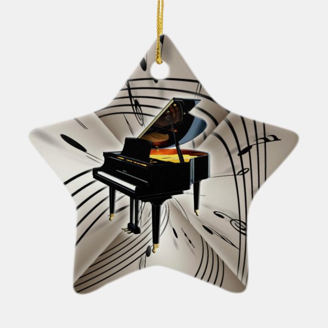 Star Piano Tangentbord jul Julafton Ornament (Framsidan)