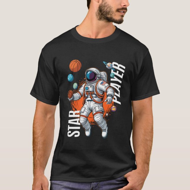 Star Player - Space Basketball Vibes T Shirt (Framsida)