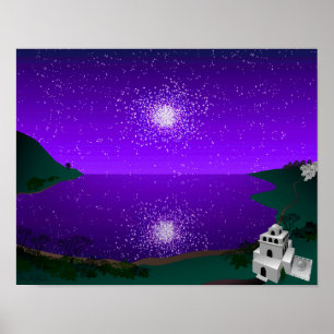 "Star Port" - stjärnornas kluster över utländskt l Poster