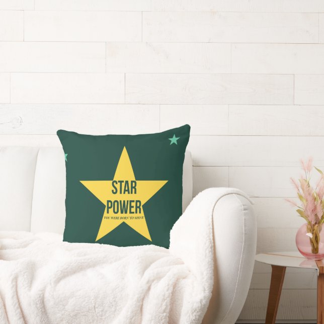 Star Power — 90s Retro Throw Pillow  Kudde (Soffa)