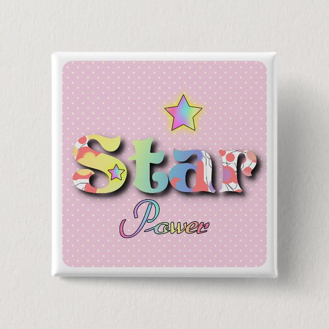 STAR POWER Knapp Att Fästa (Framsida)