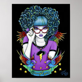 Star Rainbow Svälj Tattoo Angel Poster