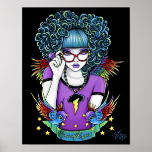 Star Rainbow Svälj Tattoo Angel Poster