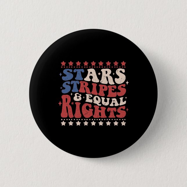 Star Rand och likvärdiga Höger, patriotisk 4:e Jul Knapp (Framsida)