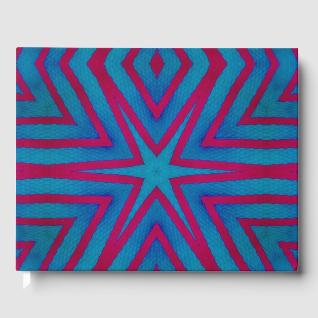 Star Red och Blue Geometric Gästböcker (Framsida)