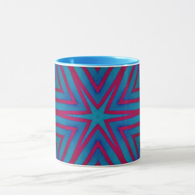 Star Red och Blue Geometric Mugg (Center)