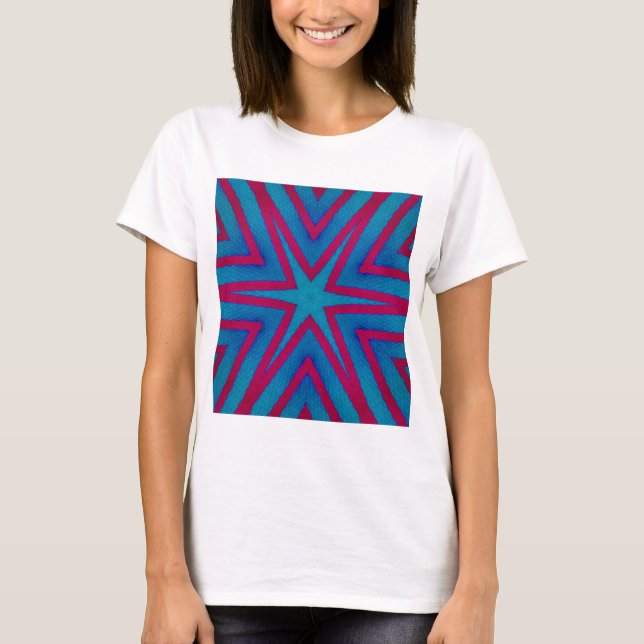 Star Red och Blue Geometric T Shirt (Framsida)