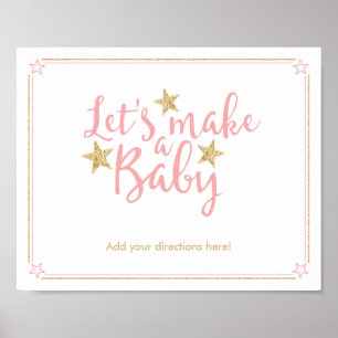 Star Rosa Guld Glitter Gör ett babystötande spel Poster