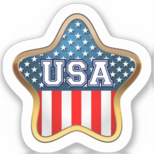 Star-Shaped American Flagga Klistermärken