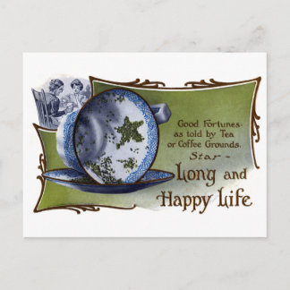 Star Shaped Tea Löv Predict Bra Fortune Vykort