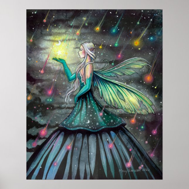 Star Showers Fairy Fantasy Art by Molly Harrison Poster (Framsidan)