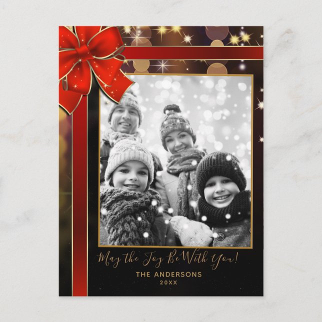 Star Spacey Cosmic Ljus Modern Helgdag Photo Helg Vykort (Framsida)