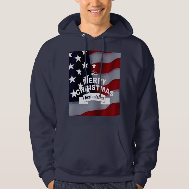 Star-Spanglead jul: Fira säsongen Hoodie (Framsida)