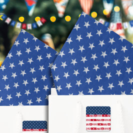 Star Spangled Americana Silver On Navy Blue