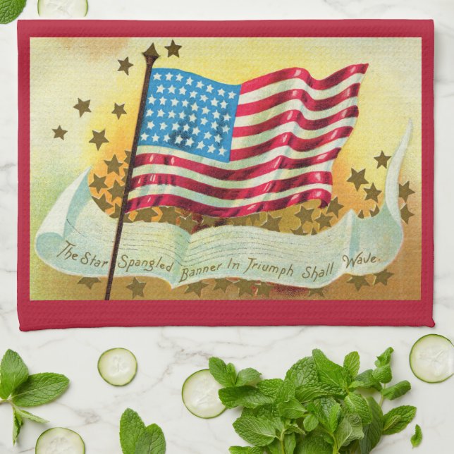 Star Spangled Banner American Flag Kitchen Towel Kökshandduk (Vikta)