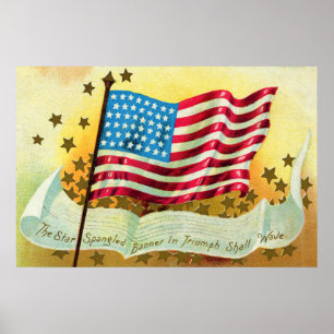 Star Spangled Banner American Flagga Poster