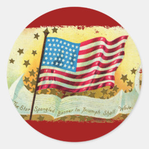 Star Spangled Banner American Flagga Stickers Runt Klistermärke