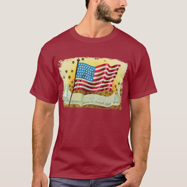 Star Spangled Banner Flagga Manar Shirt Tee Shirt (Framsida)