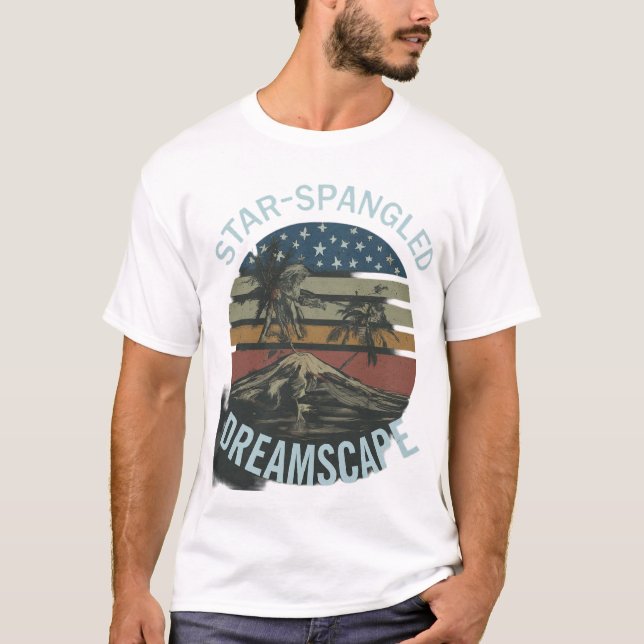 Star-Spangled Dreamscape ❤ ❤ ❤ 🌹 🌹 T Shirt (Framsida)