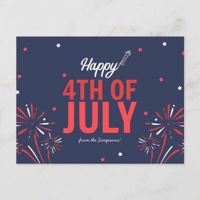 Star-Spangled Fjärde juli Helg Vykort (Framsida)