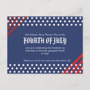Star-Spangled Freedom Firande, 4 juli Inbjudan Vykort