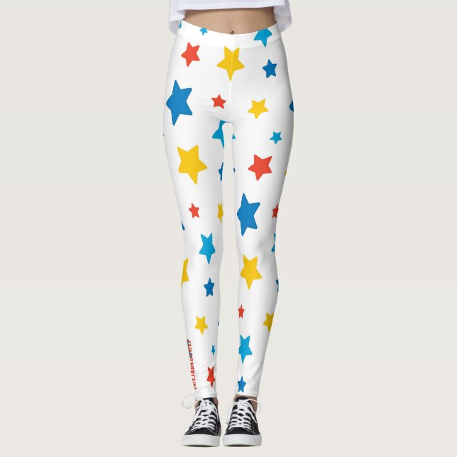 Star-Spangled Fun: Primary Star Print Leggings (Framsida)