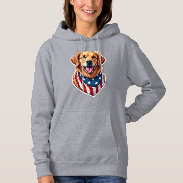 Star Spangled Golden Retriever Vintage Tee 4 (Framsida)
