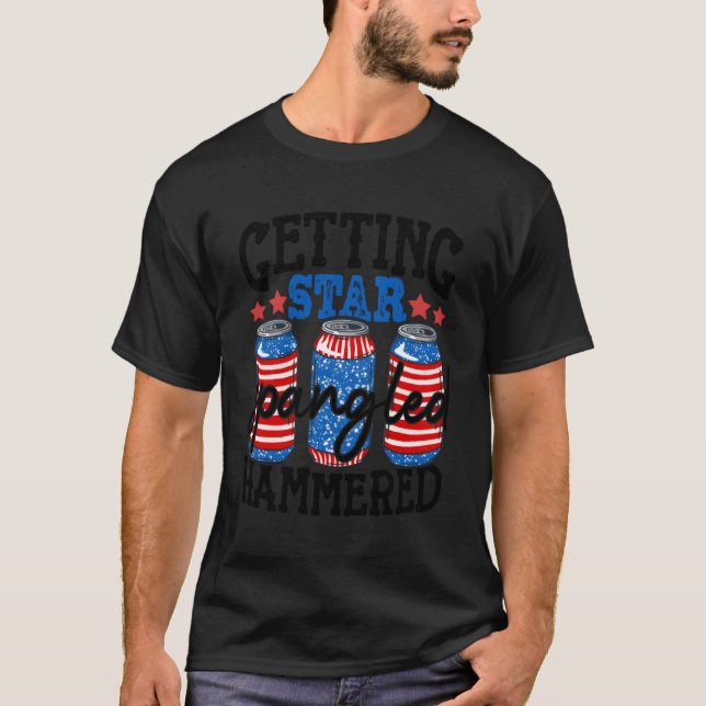 "Star Spangled Hammered 4:e juli-patriot" T Shirt (Framsida)