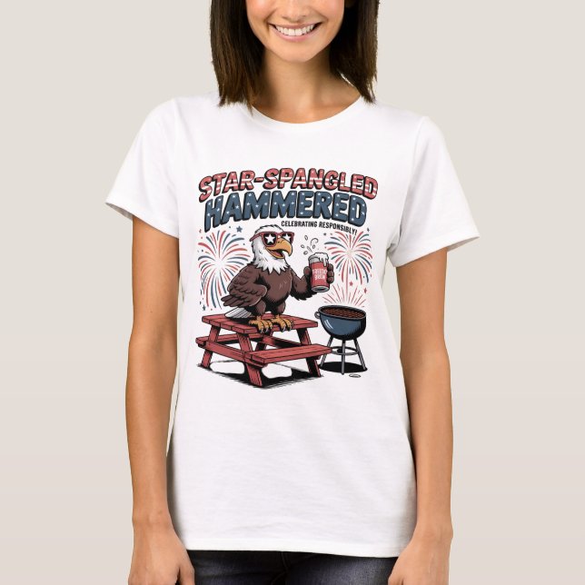 Star-Spangled Hammered Picnic Eagle T Shirt (Framsida)