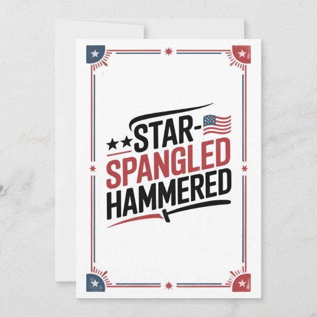 Star Spangled Hammered | Tee, 4:e juli Meddelande (Framsida)