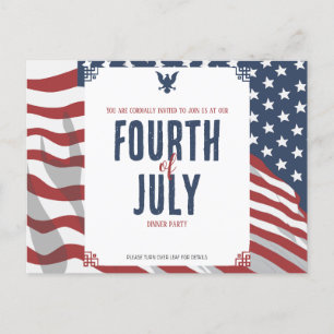 Star-Spangled Independence day 4:e juli Inbjudan Vykort