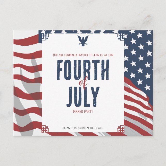Star-Spangled Independence day 4:e juli Inbjudan Vykort (Framsida)