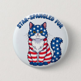 Star-Spangled Päls - Patriotic Cat Button Knapp