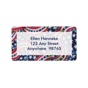 Star-Spangled Rosett band Adressetikett