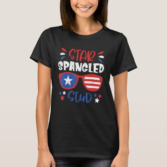 Star Spangled Stud 4:e juli Småbarn Outfit Patr T Shirt (Framsida)