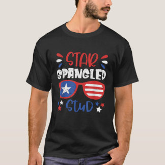 Star Spangled Stud 4:e juli Småbarn Outfit Patr T Shirt