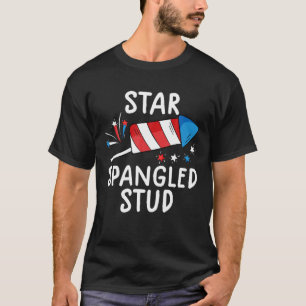 Star Spangled Stud t Funny 4th of Juls För barn Shirt