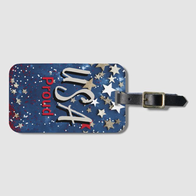Star Spangled USA Proud Bagagebricka (Framsida horisontal)