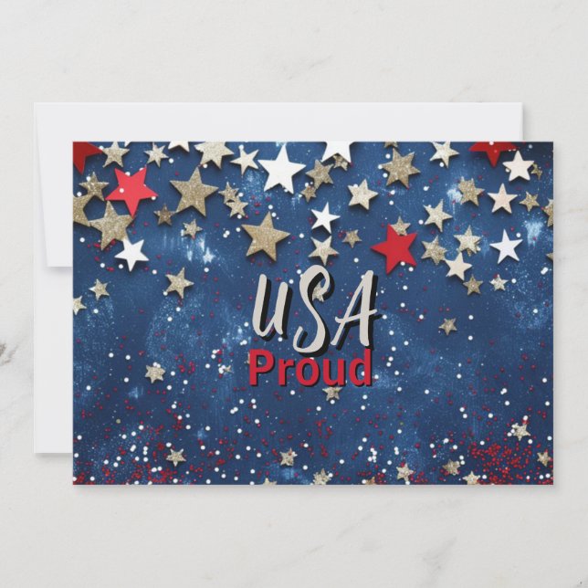 Star Spangled USA Proud Inbjudningar (Framsida)
